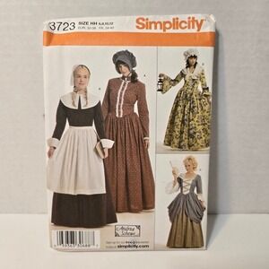 Simplicity 3723 Uncut Sewing Pattern  Prairie Settler Quaker Colonial Size 6-12